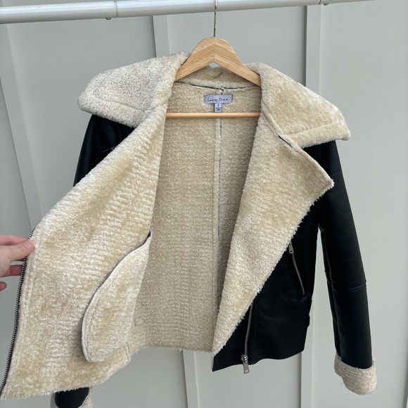 Love Tree - Dolls Kill - Black Sherpa Faux Leather Jacket - Picture 4 of 5